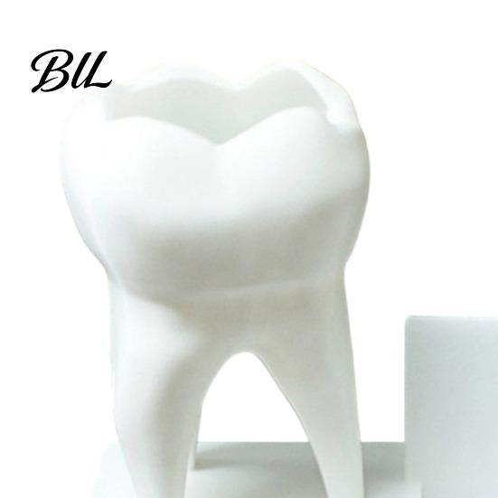 Personalized Office Gift 3D Printed Tooth Pen Holder with Business Card Holder, 2 In 1 Dentist Supplies Teeth Shape Desk Organizer, Desktop