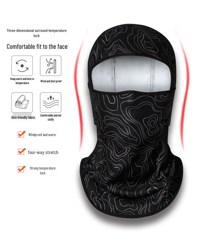 Unisex Winter Cycling Face Mask, Windproof Fleece Lined Full Cover, Camouflage Hat for Cold Outdoor Weather