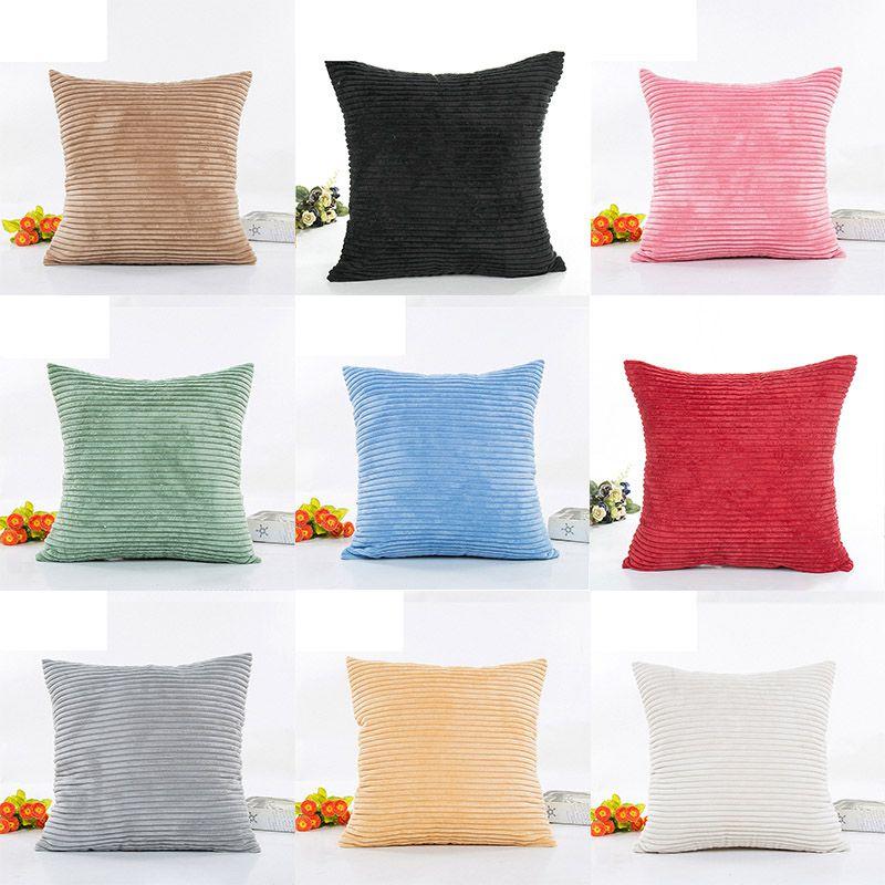Supersoft Striped Corduroy Cushion Cover For Sofa In Elegant Timeless Design
