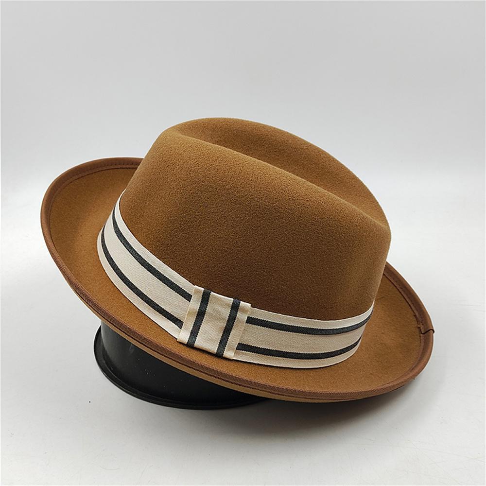 Cappello a torta di maiale da uomo Fedora con piume Classico Cappello a bombetta da gentiluomo Cosplay Derby Cappello a bombetta Cappello inglese Panama sombrero uomo