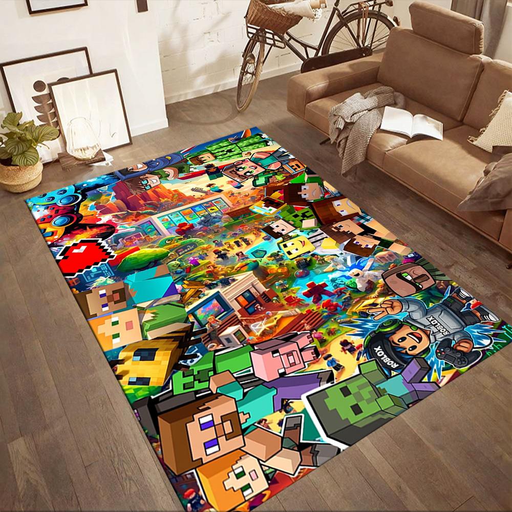 Minecraft 68 Area Rug Suitable for Outdoor Playrooms Study Room Foyer Antislip Carpet Decorate Offices Luxury Gift for Birthday, Christmas, Wedding