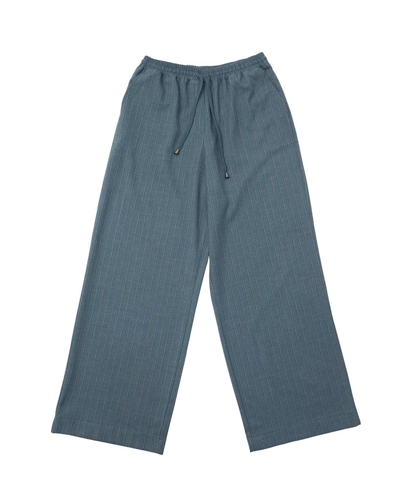 Mihebeu Casual Striped Wide Slacks Blue