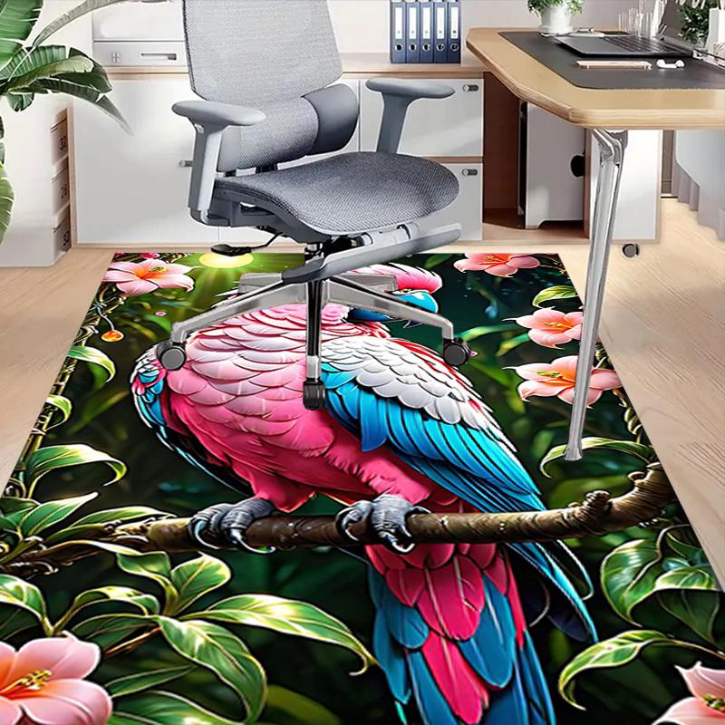 1PC Parrot, Jungle Extra Large Non Slip Floor Carpet, Office, Family, Studio Large Area Rug Indoor Rugs, Bold Statement Piece