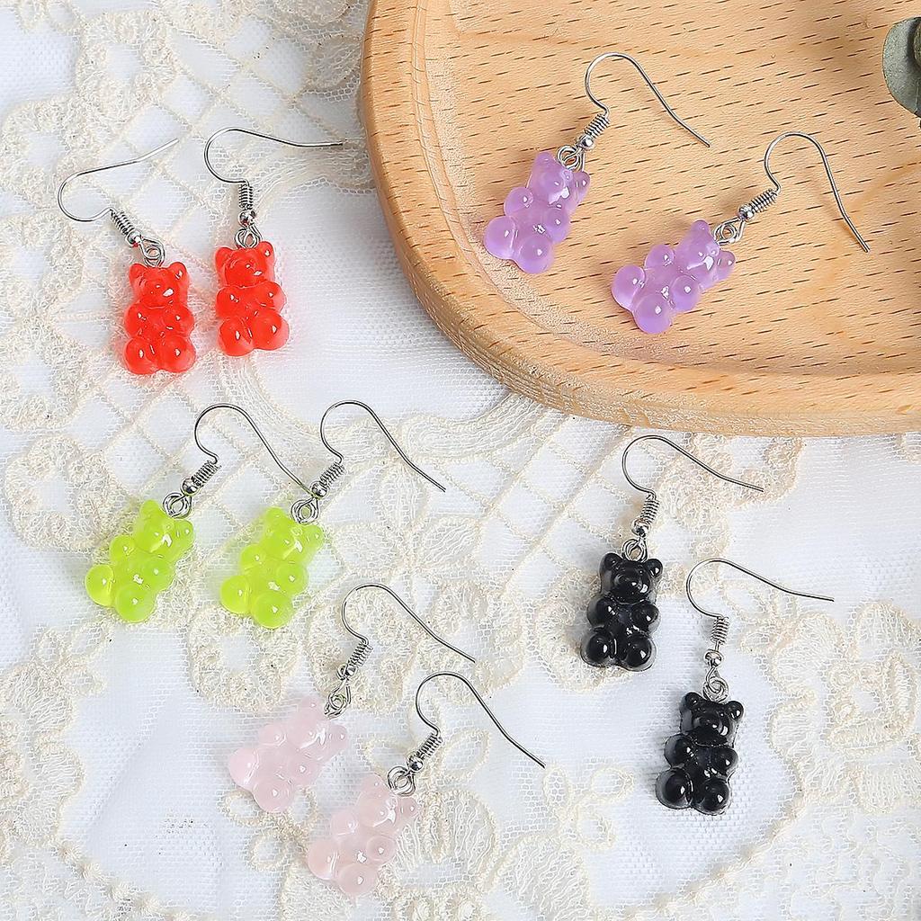 1000Pcs Cute Resin Gummy Bear Pendant Charms for Jewelry Findings DIY Accessories