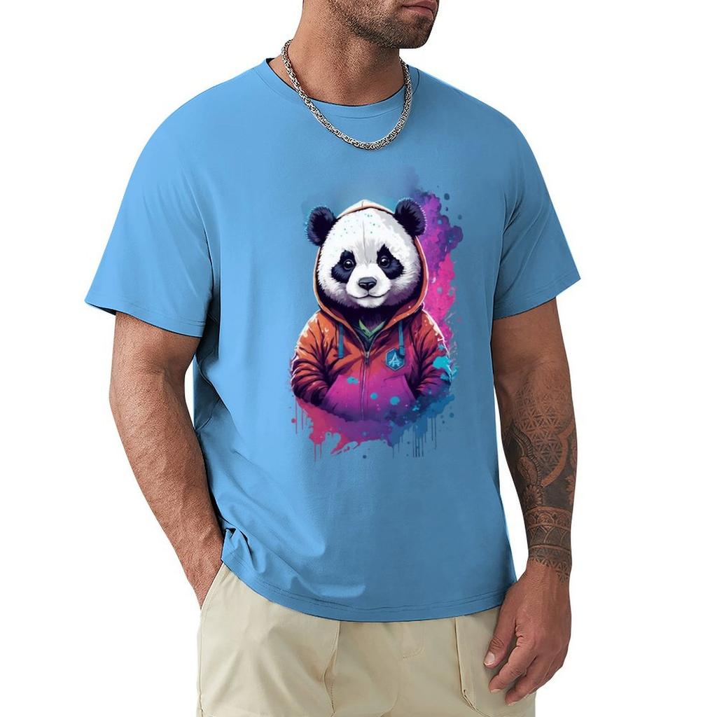 Panda in a Hoodie - Nebula T-Shirt plus sizes plus size tops men graphic t shirts