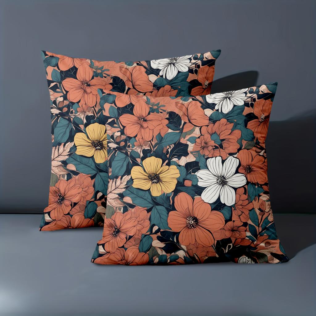 1 Pieces Floral Printed Cushion Pillow For Home Decor Polyester Pillowcase, Sofa Decorative Cushion Cov Headboard Pillow