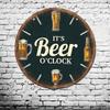 Vintage Beer Time Metal Aluminum Sign (8"x8") Wall Hanging Multipurpose Decor for Man Cave, Garage, Outdoor Wall Art