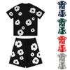 Women's And Men's Casual Loose Fitting Printed T-shirt And Shorts Two-Piece Street Fashion Trend Short Sleeves+shorts