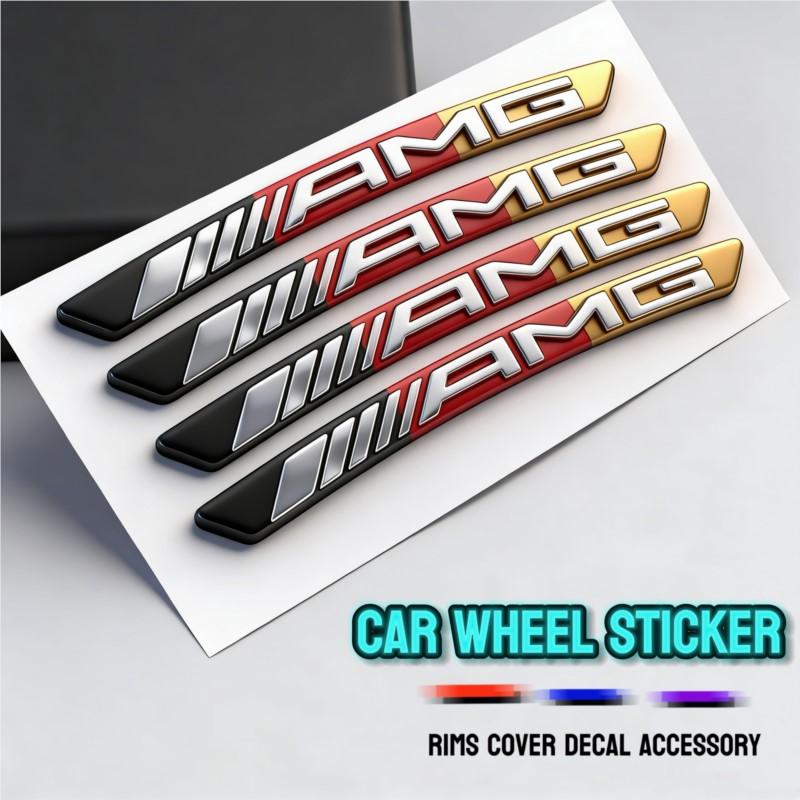 3D Alumiinium AMG Logo Velje Rant Kleebised Embleem Märk Mercedes Benz AMG Smart W205 C300 W203 W206 W108 W124 W126 W140 CB1 jaoks