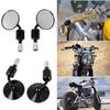 1 Pair 7/8" Motorcycle Rearview Mirror Round Handlebar Bar End Rear View Mirrors Motorbike Side Mirror