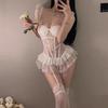 Slimming Sexy Lingerie Set: Padded Sleepwear with Underwire Vest, Quick-Release Puff Skirt, and Waist Cincher