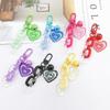 Porte-clés en forme de cœur aux couleurs acidulées pour l'été, jolis pendentifs pour écouteurs, sac à main, accessoires pour stylos