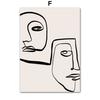 Dessins au trait Visage de fille Corps Amour Abstrait Affiches et impressions Art mural Peinture sur toile Photos pour hôtel bar Décor de salon