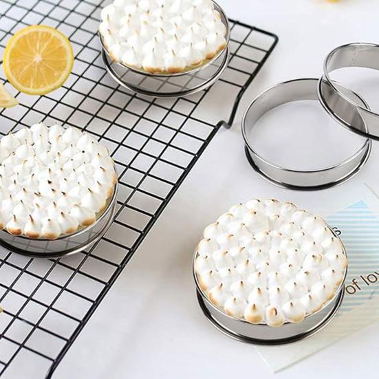 6 ks Nerezové krúžky na anglické muffiny Nepriľnavý povlak Forma na tortu na pečenie Dizajn s dvojitým valcovaným okrajom Potravinársky 8 cm 10 cm Varenie krúžky