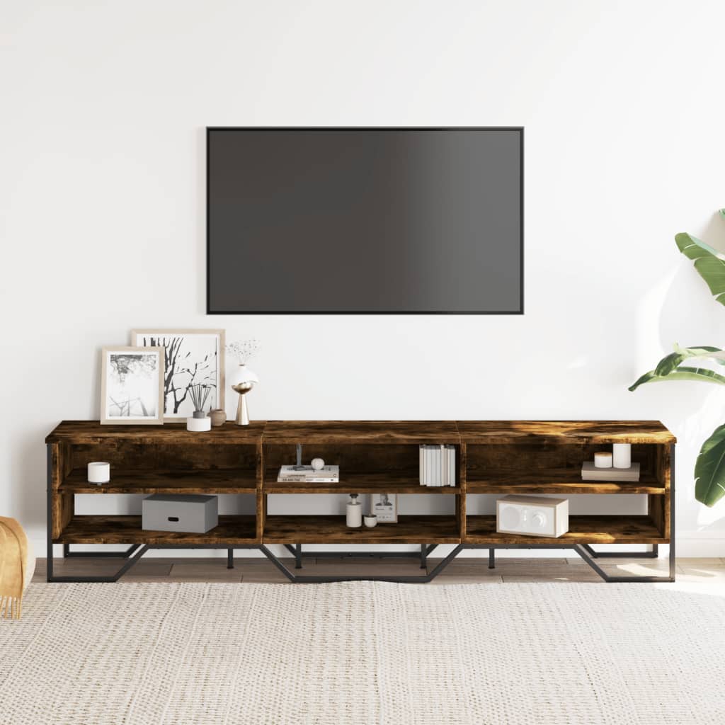 TV Cabinet Smoked Oak 180 x 34 x 41 cm Wood Based Panel