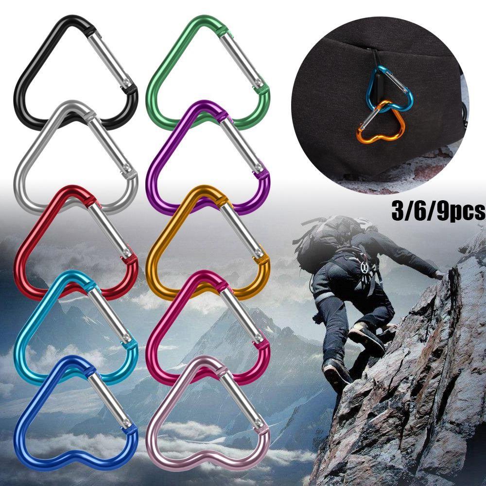 Accessories Water Bottle Hanging Keyring Hook Aluminum Carabiner Keychain Clip Heart-shaped Buckles