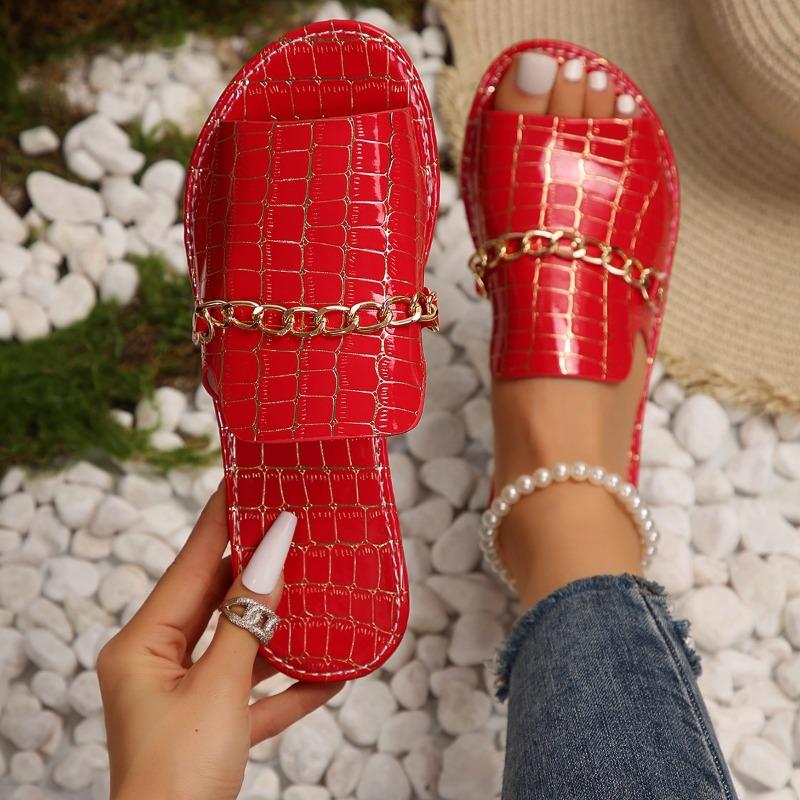Summer and Autumn Large Size Open-toed Flip-flops Flat Wedge Sandals for Women Shoes for Women
