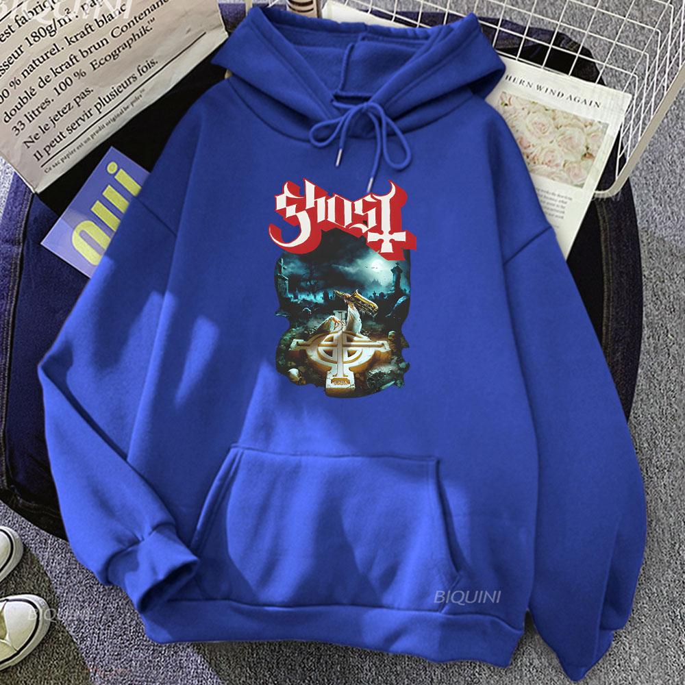 Vêtements Homme Ghost Rite Here Rite Now Sweat-shirts à Capuche Streetwear Manches Longues Hiver à Capuche Style Rock Graphique
