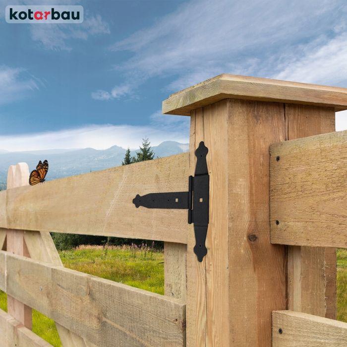 Balamale în formă de T - KOTARBAU - 300 mm - Oțel - Negru - Acoperire cu pulbere