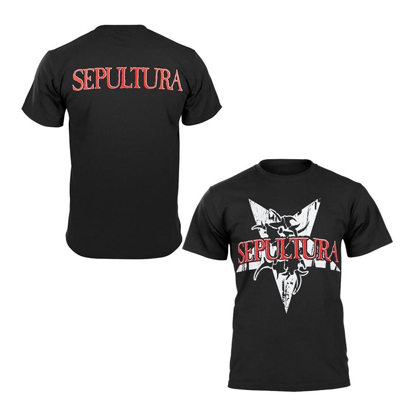 Rare SEPULTURA Band's Dark and Chaotic Speed Metal Rock Short-sleeved American Loose-fit Shirt By An International Fashion Brand