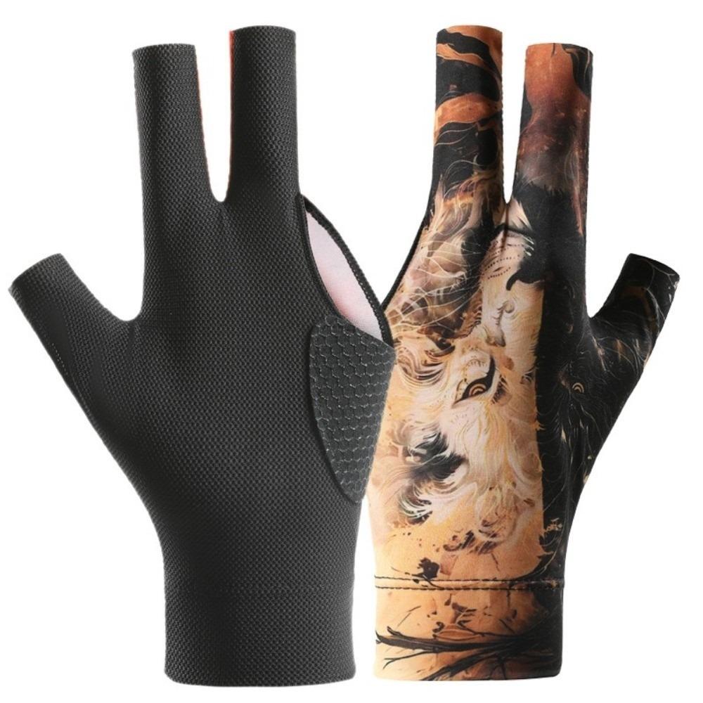 Non Slip Billiards Glove Elastic Billiard Training Gloves Three Fingers Glove  Fitness Accessories