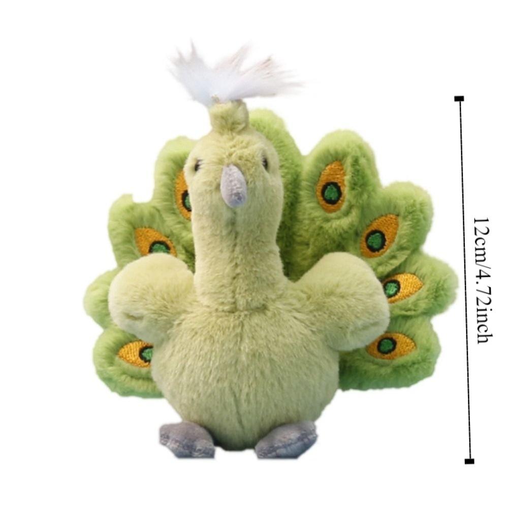 PP Cotton Peacock Doll Plush Keychain Fluffy Comfortable Peacock Plush Key Ring Hanging Ornaments Stuffed Animal Bag Pendant