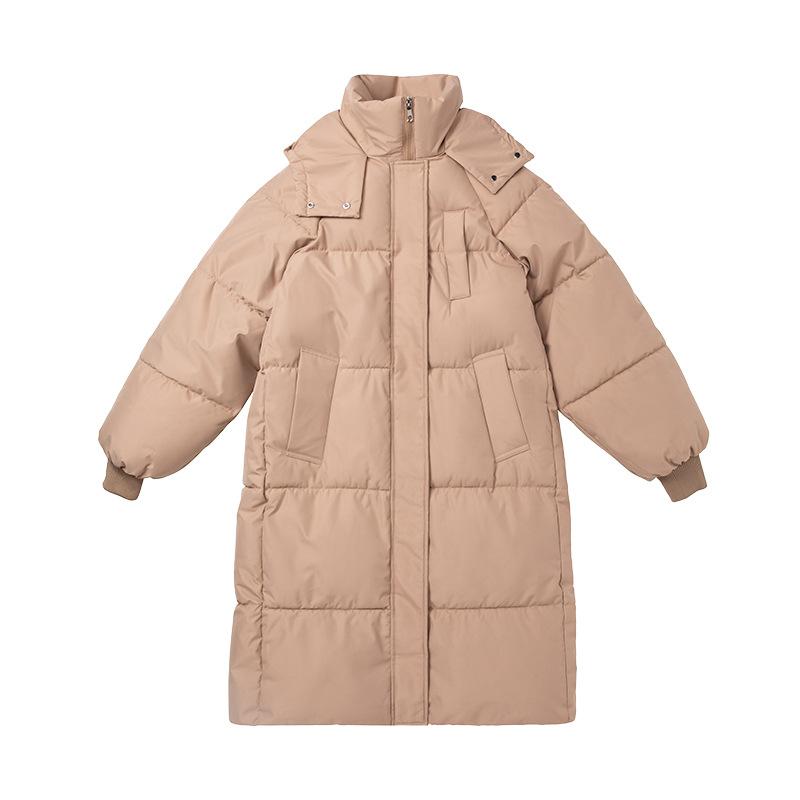 Long over-knee cotton-padded clothes, thickened medium and long down cotton-padded clothes for women's winter new loose bread clothes