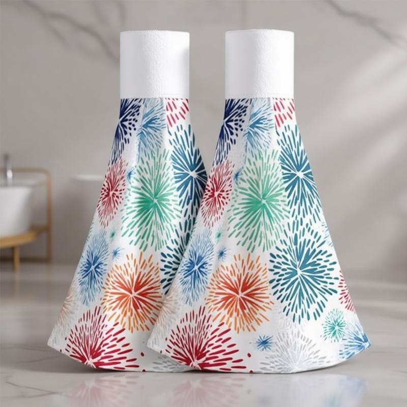 Hanging Hand Towel Set Of 2 Soft Quick Dry Absorbent Fiber Towels For Bathroom Kitchen Cleanup Housewarmings Gift