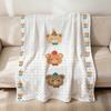 Cute Bear Birthday Art Cartoon Kid Soft Warm Plush Blanket for Dorm Sofa Living Room Pet Hogar Bedroom Gift Nap Home Flannel