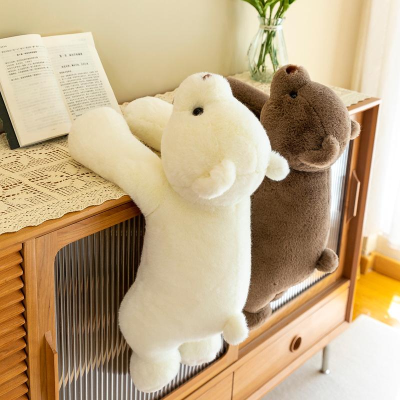 60-120cm Cute Plush Lying Sleeping Bear Pillow Kawaii Long Arm Polar Bear Dolls Bed Cushion Stuffed Soft for Children Kids Gifts