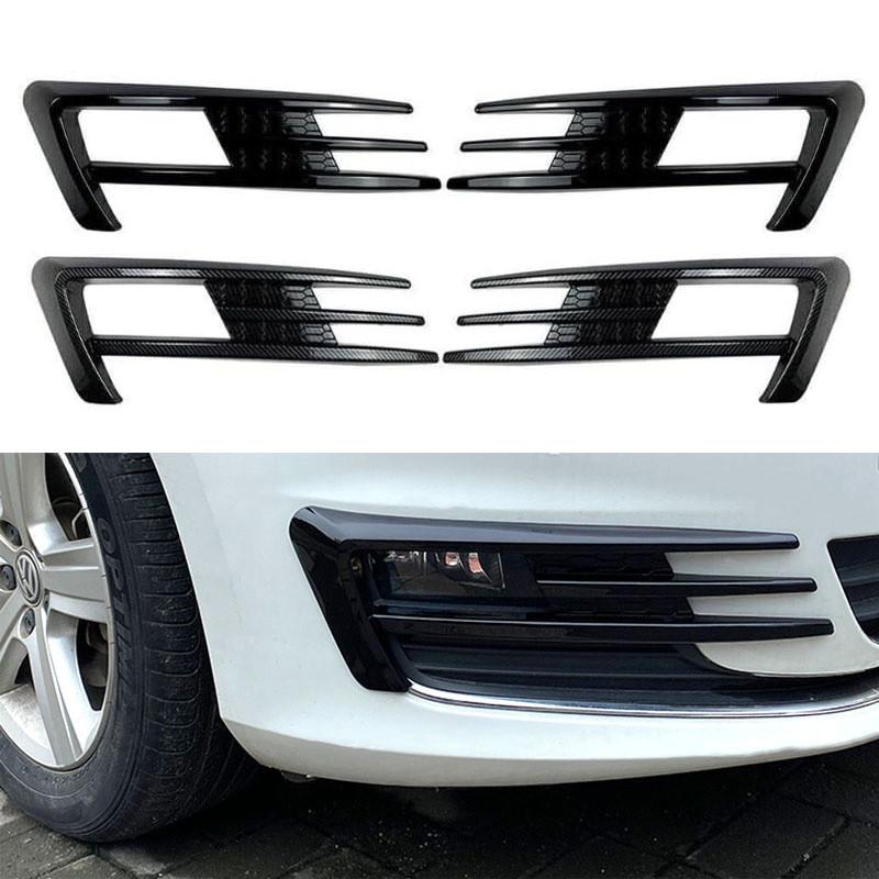 1 Pair ABS Plastic Front Fog Light Grille Cover Trim For VW Golf 7 MK7 2014-2017 Pre-facelift