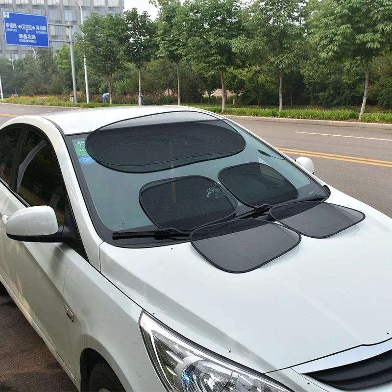 1/5 szt. Osłona przeciwsłoneczna na okno samochodu ochrona przeciwsłoneczna UV Auto przednia tylna czarna zasłona okienna boczna szklana siatkowa osłona przeciwsłoneczna akcesoria