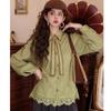 Retro Hong Kong Style Long-sleeved Tops for Women Versatile Casual Loose Knitted Shirts for Autumn and Winter Winter Inner Wear