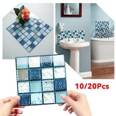 10/20pcs/set DIY Kitchen Bathroom Stickers Waterproof Self Adhesive 3D Tile Adhesive Pads Wall Stickers Mosaic Tile Decal Decor