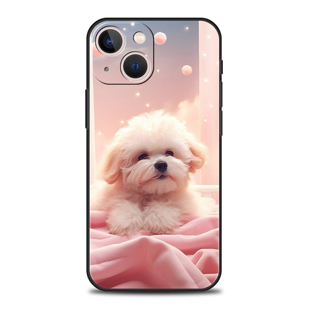 Cute Little Dog Phone Case Cover for iPhone 17 16 15 14 13 12 11 Pro Max 17 Air Plus Shockproof Soft TPU Shell Fundas Capas Bags