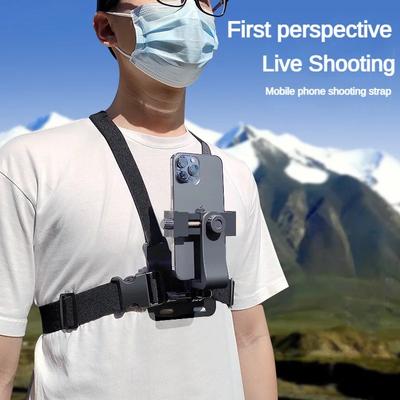 Cinto de cinta de peito para iPhone 13 14 Samsung Huawei Body Harness Phone Clip Mount para Insta360 para Gopro Hero 11 10 9 8 7