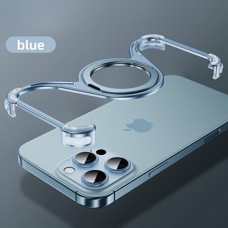 Magnetische metalen telefoonhoes voor iPhone 13 14 15 16 Pro Max Stand W-vormige telefoonhoes Aluminiumlegering houder Frameloze koelschaal