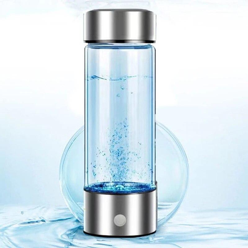 Tasse d'eau riche en hydrogène de 420ml, bouteille électrique avec générateur d'eau riche en hydrogène, filtre de qualité en titane, loniseur antioxydant Portable