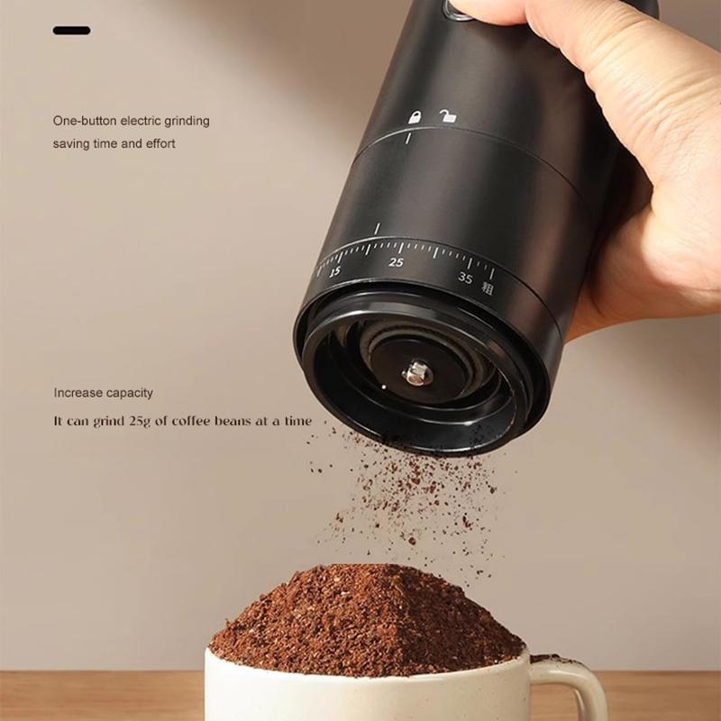2025 Electric Coffee Bean Grinder Rechargeable Automatic Grinder Portable Coffee Grinder with Ceramic Core