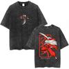Washed Vintage Anime Inuyasha Manga Graphics T Shirt Fashion Men Women Short Sleeve Cotton Loose T-shirt