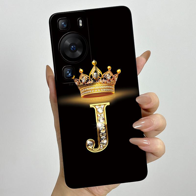 For Huawei P60 / P60 Pro / P60 Art Crown Letter Couple Phone Case HuaweiP60 P60Pro P60Art Soft Silicone TPU Protective Casing