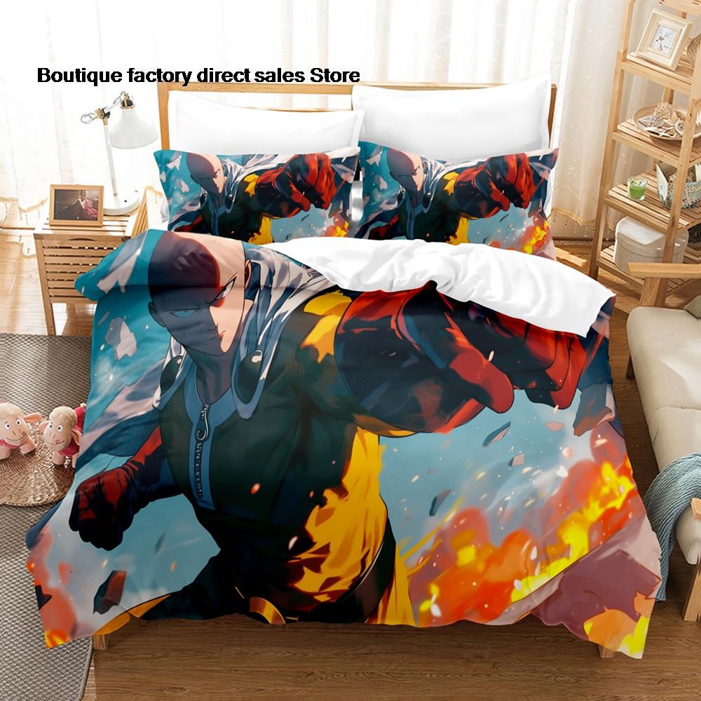 One Punch Man Anime Bedding Set Duvet Cover Pillowcase For Fans Bedroom Decor Twin Full Queen King Size Bed Linen