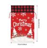 Holiday Large Present Bag with Flannel Fabric Drawstring Closure Featuring For FOREST Santa for Kids Christmas Storage 37x56cm