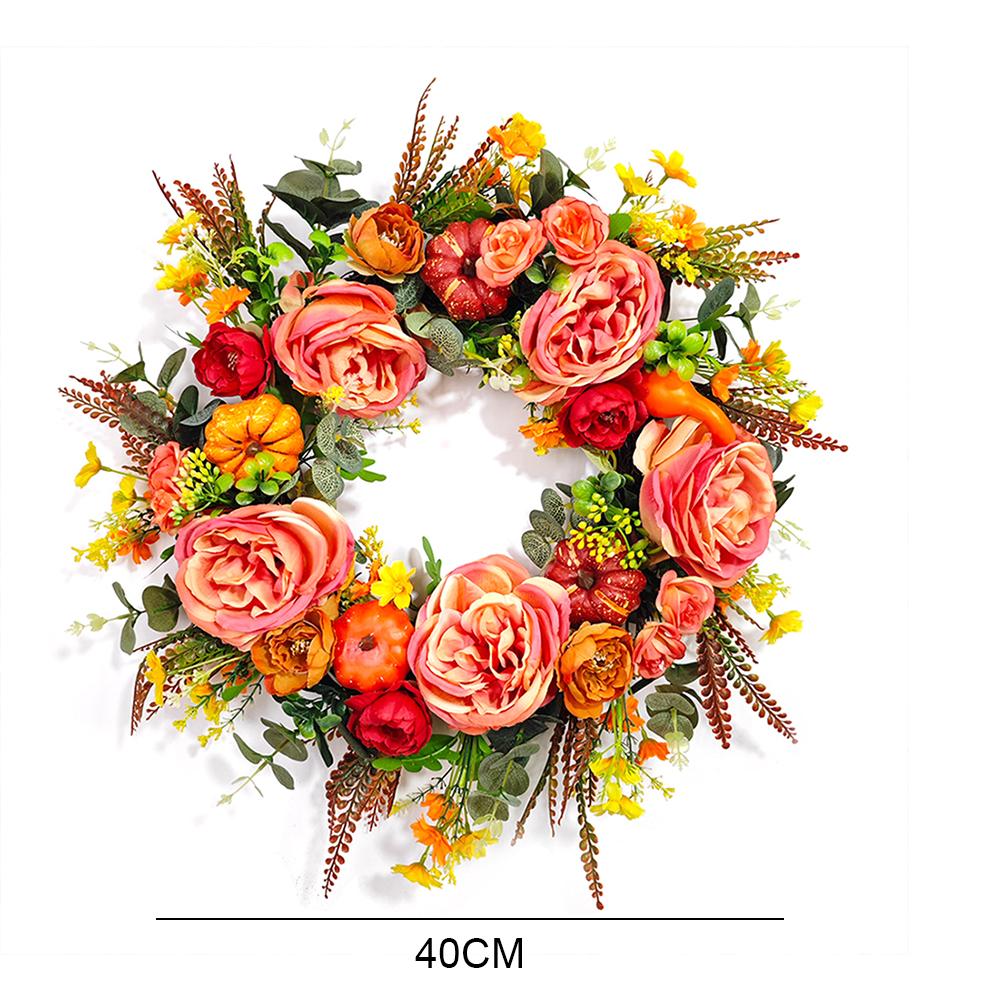 Front Door Wreath Decorative Artificial Autumn Garland Festival Theme Farmhouse Party Decoration