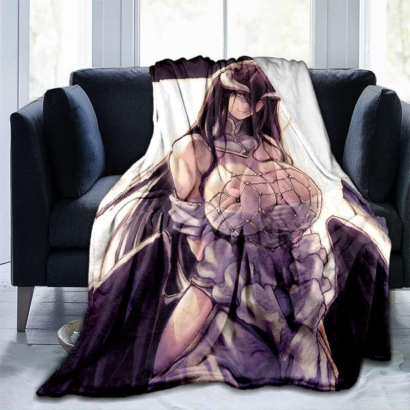 Sexy Anime Girls Albedo Pin Up Girl Coperta Bellezze Flanella Coperta Calda Adulti 3D Stampato Coperta Man Cave Divano Camping Decor