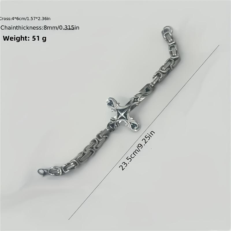 Fashion Cross Bracelet Emperor Chain Man With 8mm Thick Personalized Thick Stainless Steel Trendy Delicate Jewelry