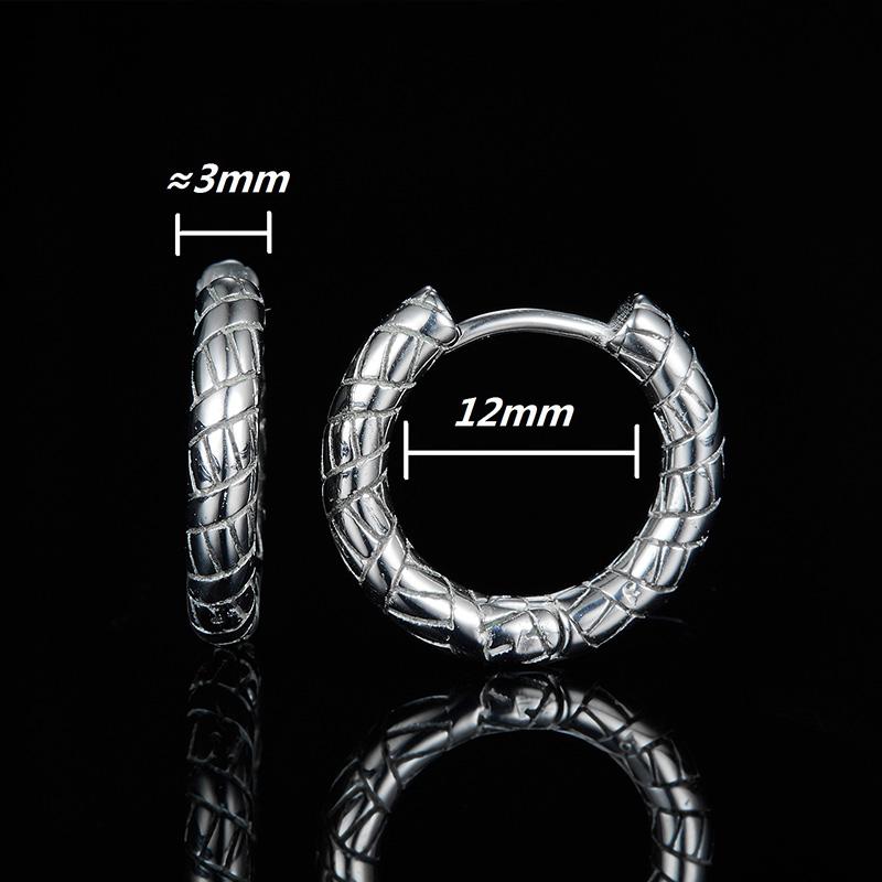 1 Pair Multi Style Non-fading Small Round Hoop Earrings For Men Women Stainless Steel Gothic Retro Ear Ring Ear Buckle Jewelry