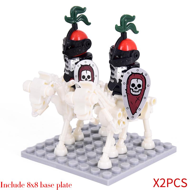 MOC Medieval Skeleton Centaurs Knights Mini Action Figures Ringwraith Building Blocks Roman Horse Soldier Bricks Kids Toys Gifts