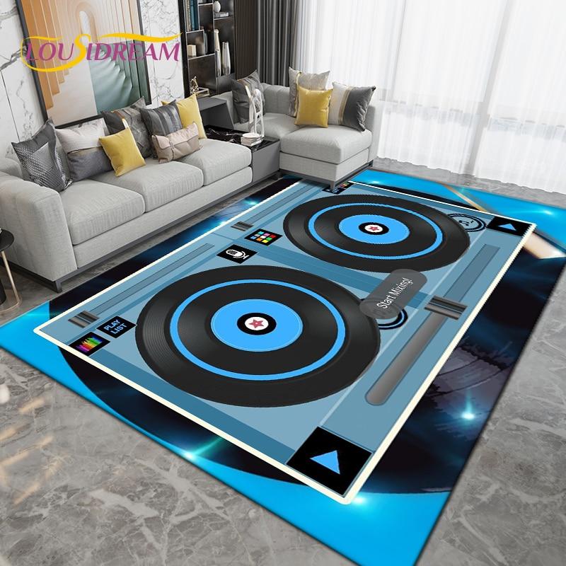 DJ Music Screen Pattern Area Rug,Carpet Rug for Living Room Bedroom Sofa,Kitchen Bathroom Hallway Runner Non-slip Floor Mat