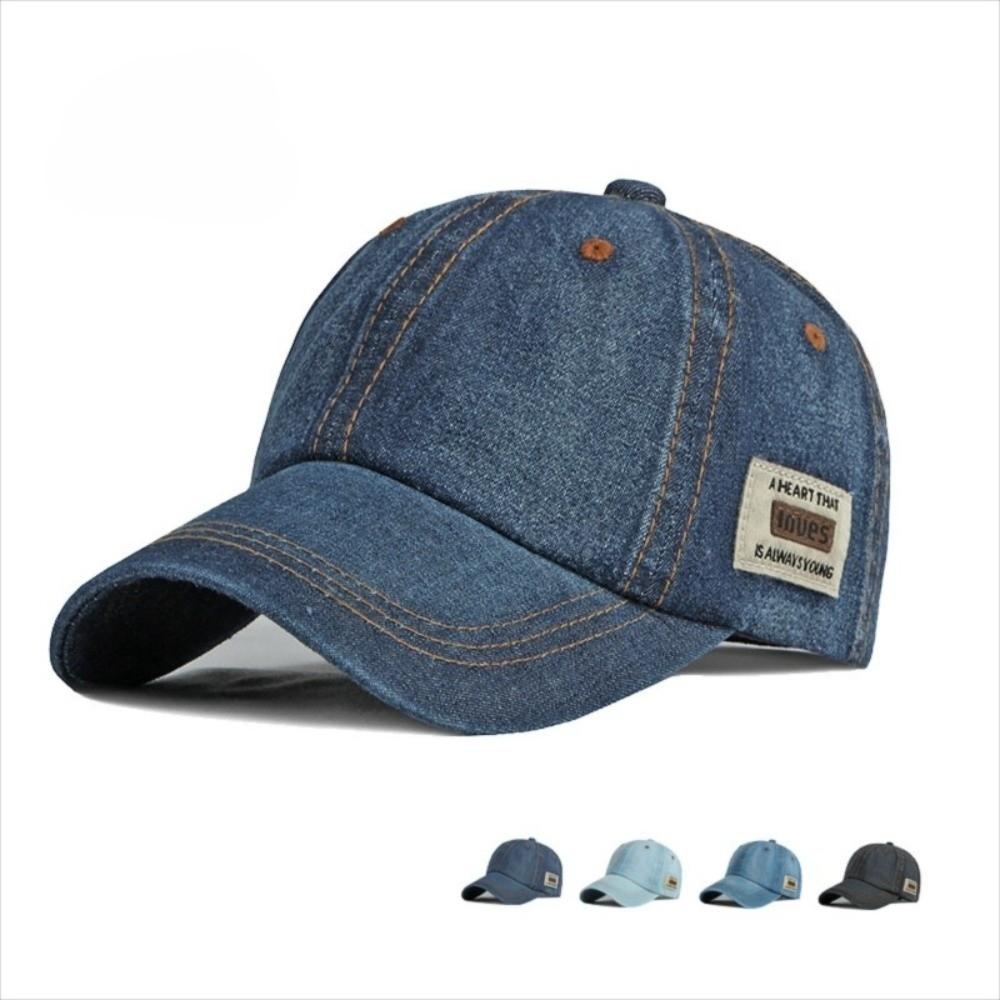 Solid Color Denim Hat Blue Snapback Hat New Denim Baseball Caps  Women